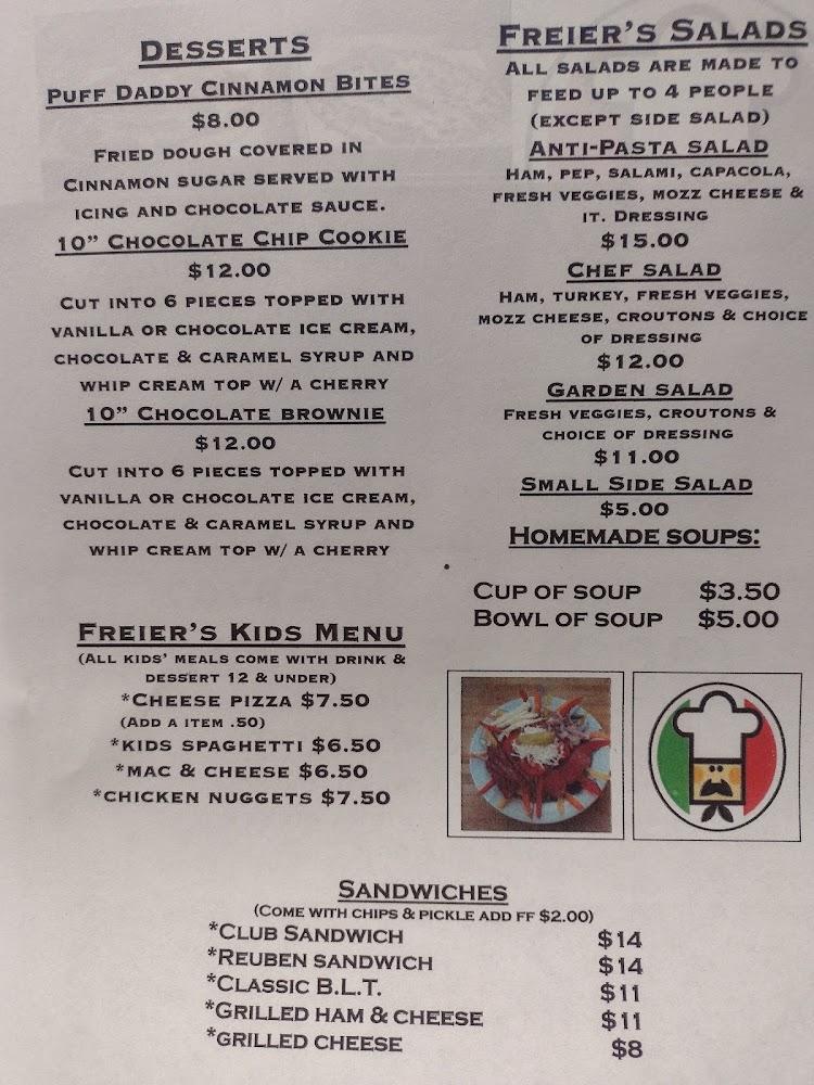 Freier's Pizzeria & Italian Bistro, LLC Menu image 1